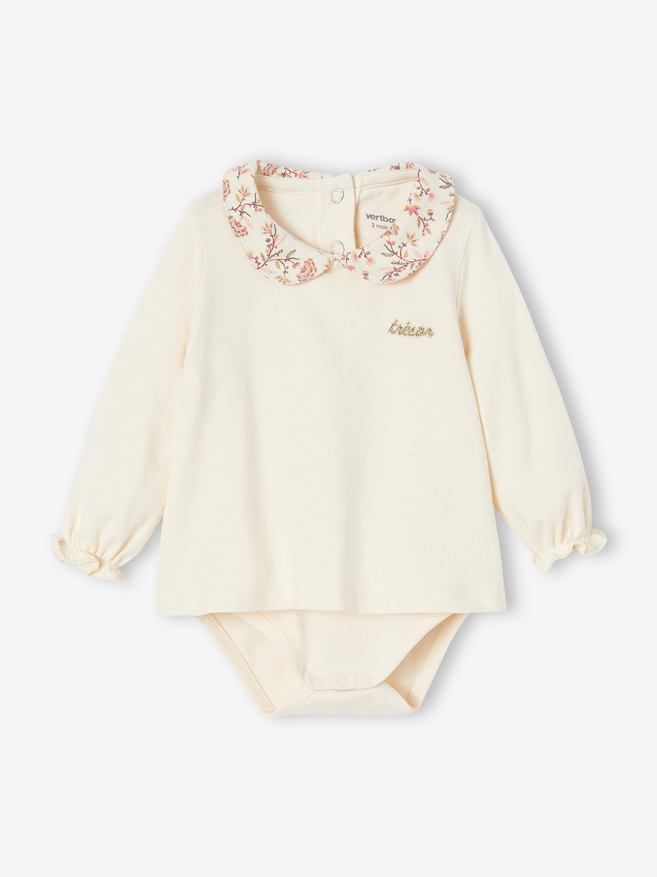 Lot de 2 bodies bébé manches longues vieux rose