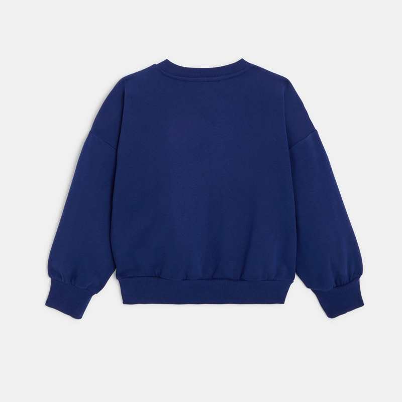 Sweat fille molleton brodé bleu nuit Catimini