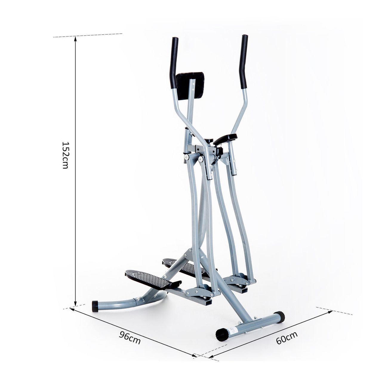 HOMCOM Crosstrainer Ergometer Ellipsen Heimtrainer LCD Display Stahl Grau