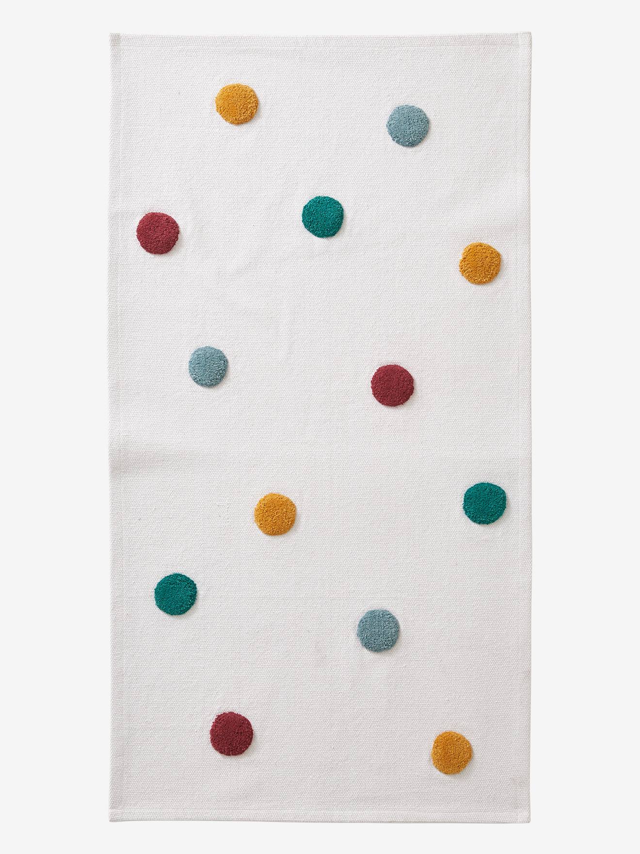 Tapis à pois en relief écru