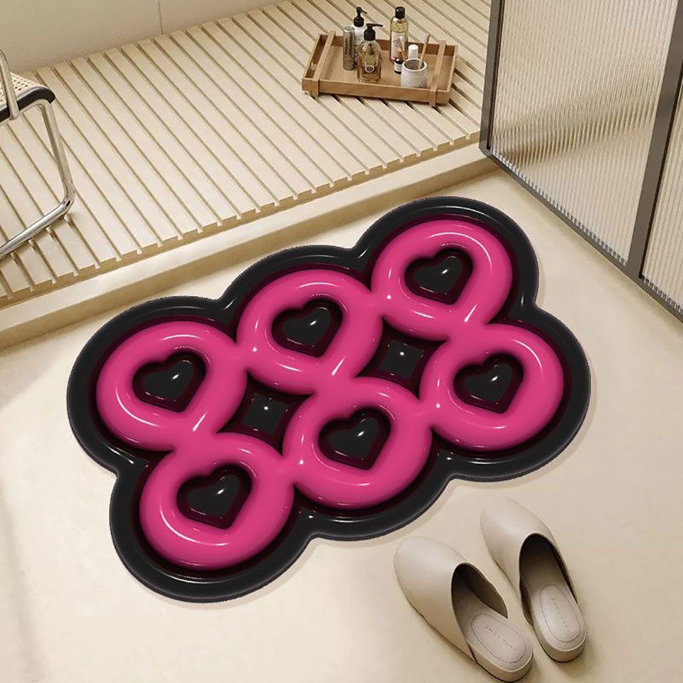 Antirutsch Teppichunterlage 3D Absorbierende Fußmatte Waschraumteppich, Tapferer Ping