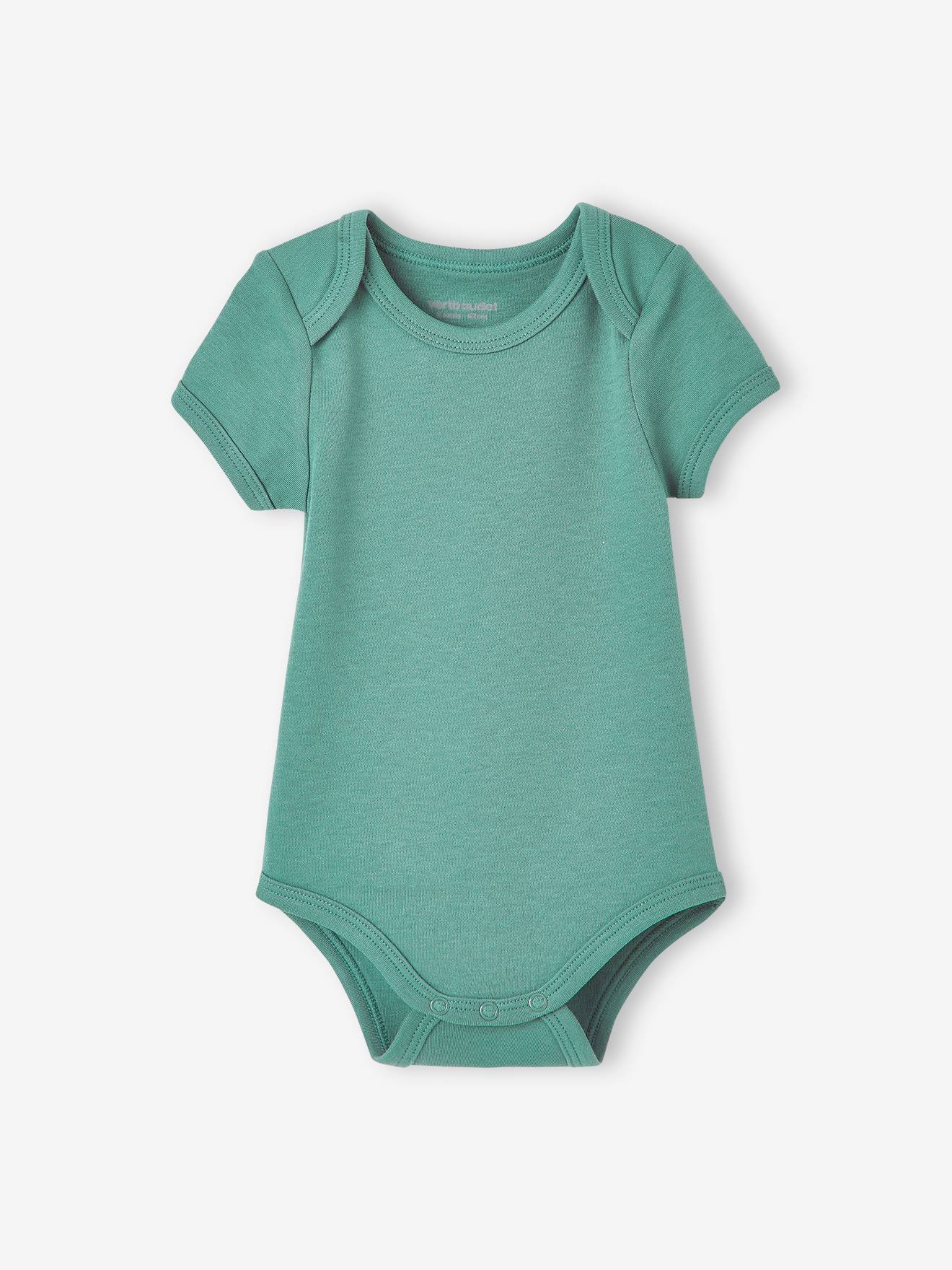 Vertbaudet 7er-Pack Baby Kurzarm-Bodys, Schlupfform BASIC - pack blau