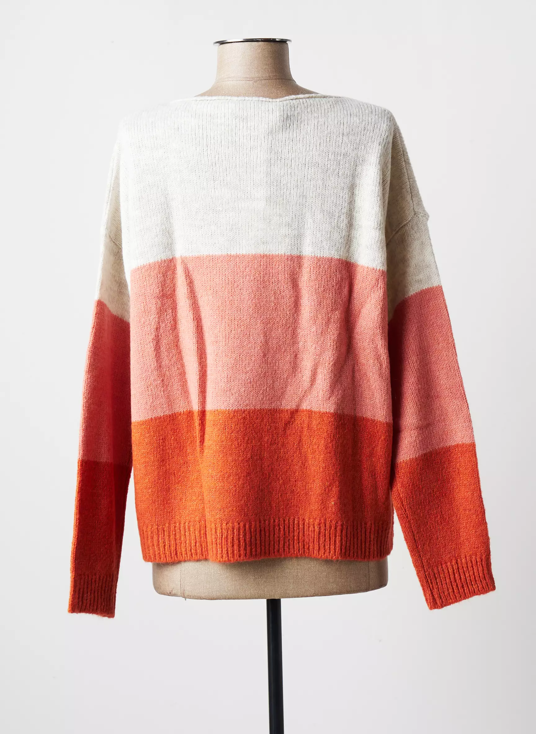 Blanc Boheme Pulls Femme couleur orange