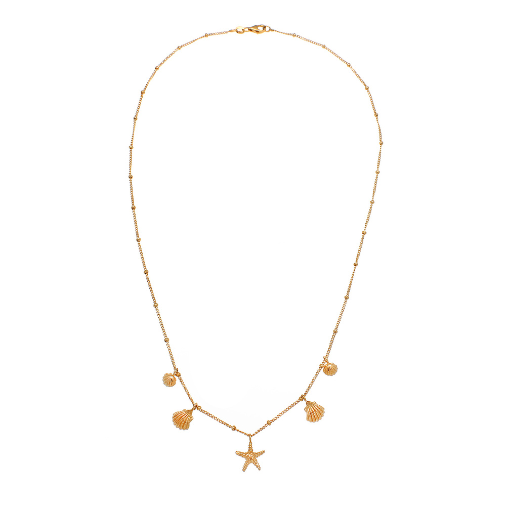 Elli Elli Collier Muscheln Seestern Kugelkette Maritim 925 Silber Bijoux