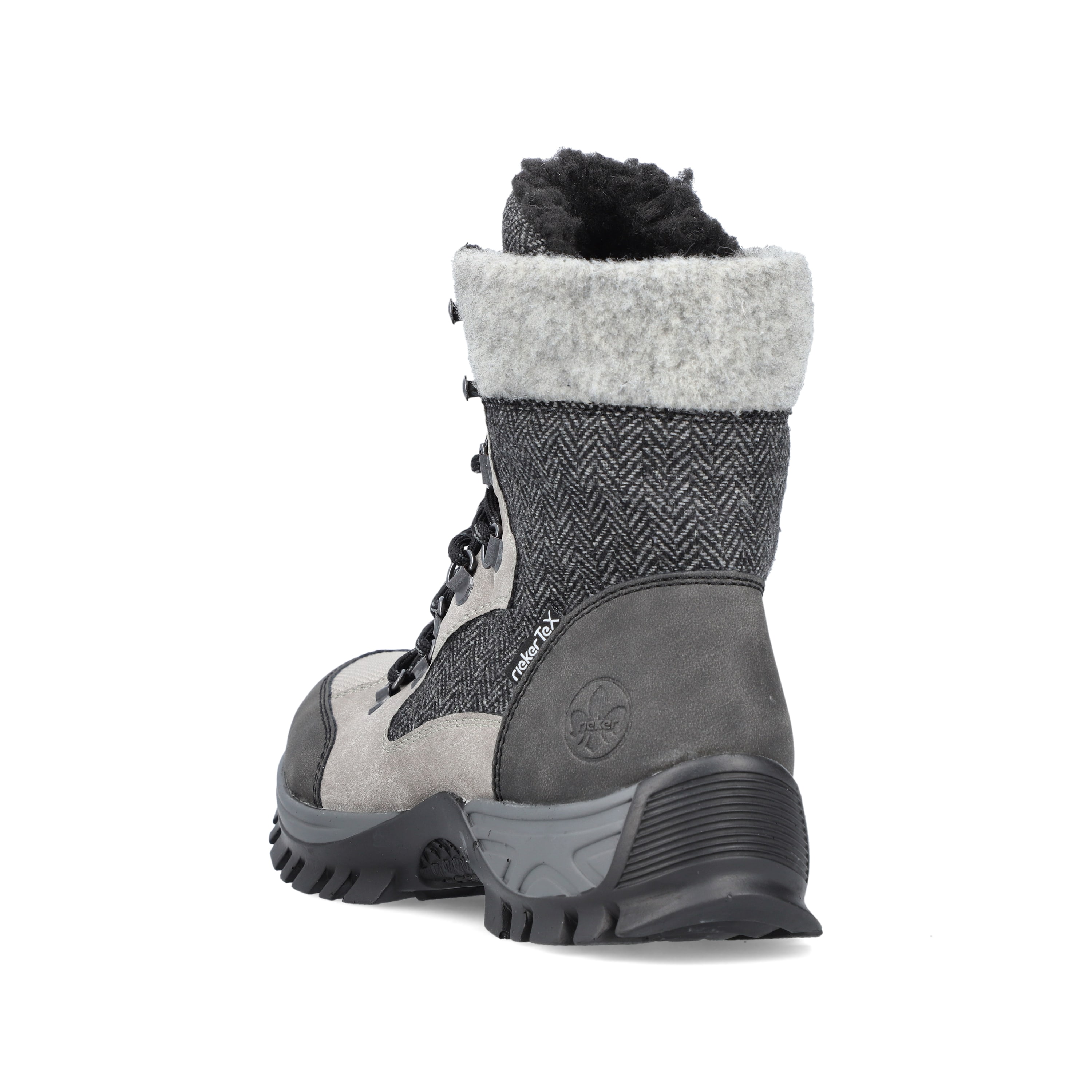 Rieker Damen Schnürstiefel silbergrau