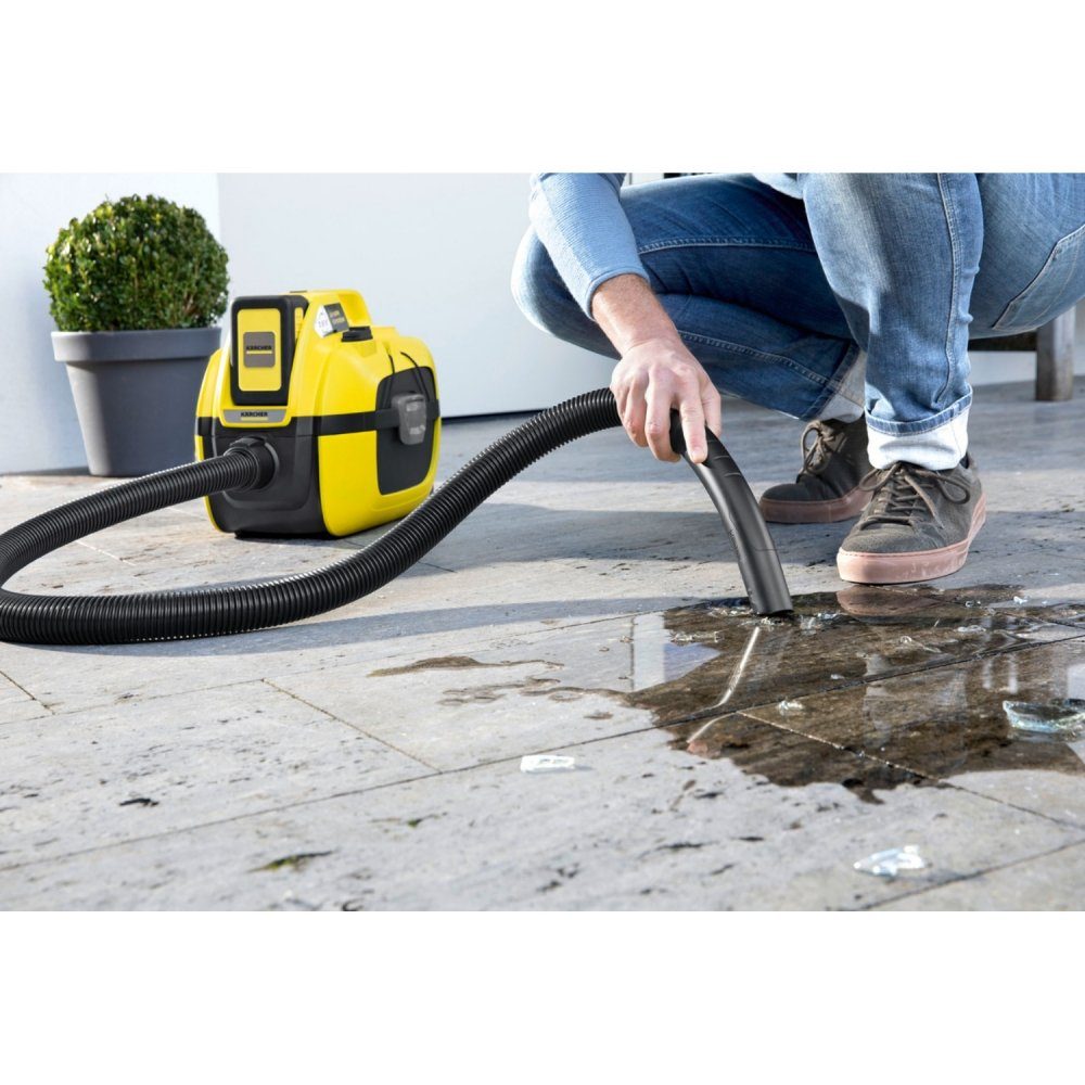 KÄRCHER Nass-Trocken-Akkusauger WD 1 Compact Battery solo - Akku-Nass-/Trockensauger - gelb/schwarz
