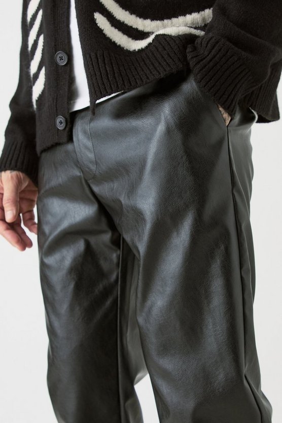 Tall Slim-Fit PU-Schlaghose