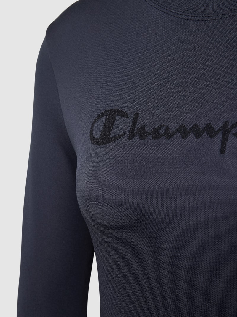 Longsleeve mit Label-Stitching Modell 'ENTRY LEVEL' in dunkelgrau