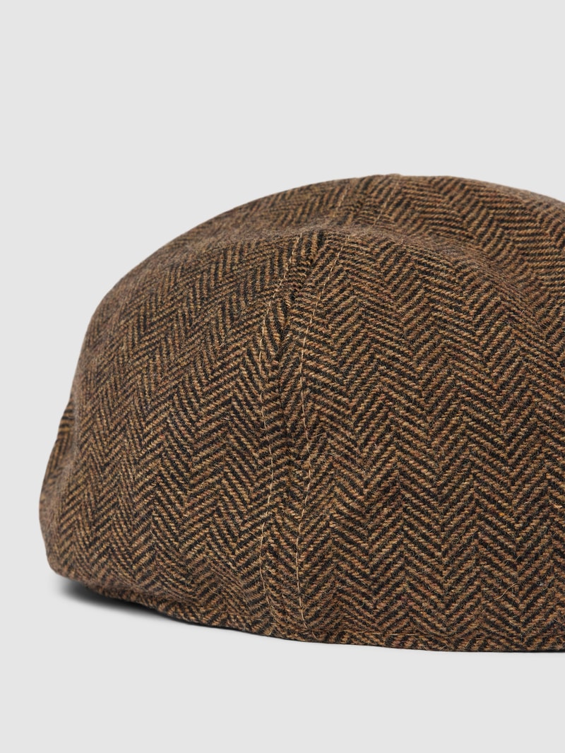 Schiebermütze mit Strukturmuster Modell 'MR. MITCHELL' in camel