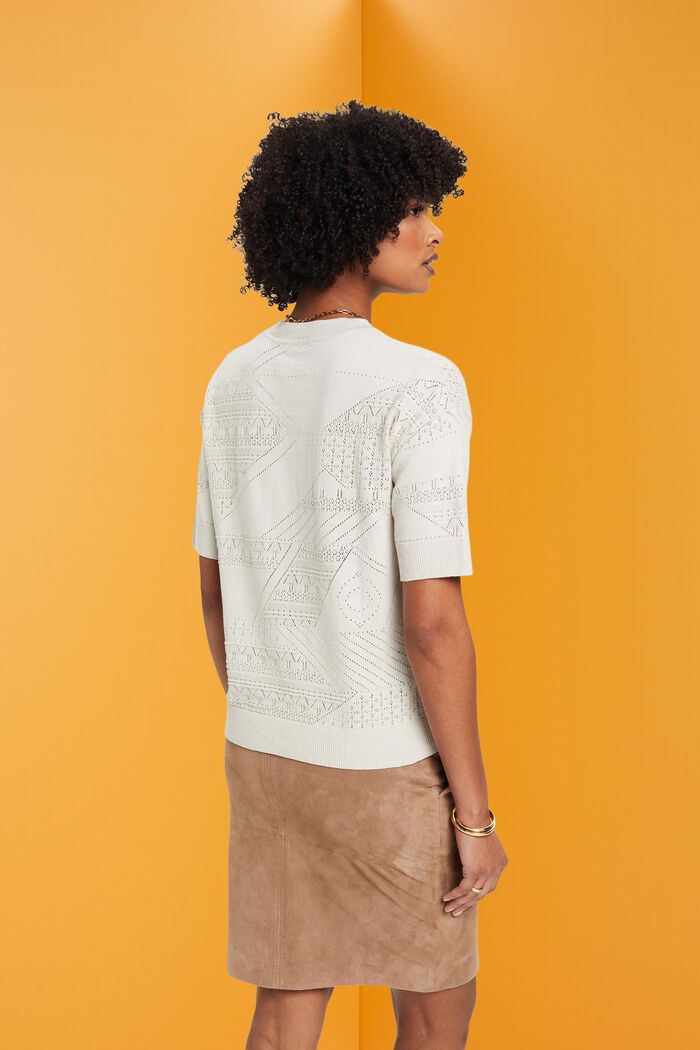 Kurzärmeliger Pullover aus Leinenmix