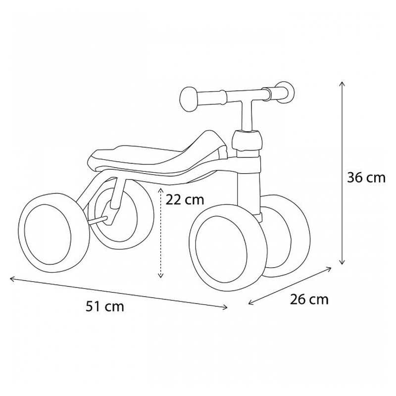 Porteur 4 roues PUKYLINO Retro Bleu