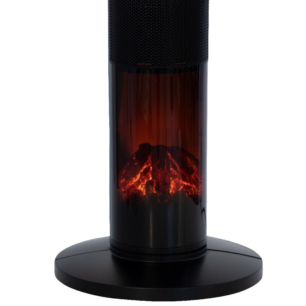 TroniTechnik Heizstrahler Turmheizer,Keramikelement,Heizgerät,Oszillation simulierten Flammen, 1000 W, zwei Heizstufen, Überhitzungsschutz und Abschaltautomatik, Thermostat