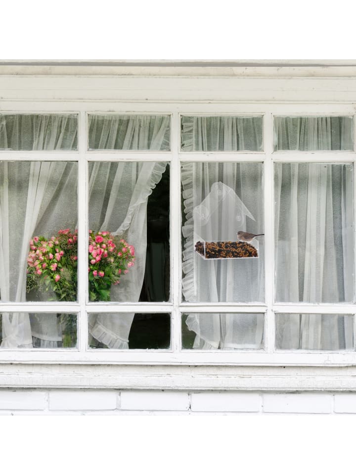 relaxdays 2 x Fenster-Vogelfutterhaus in Transparent günstig kaufen onesize