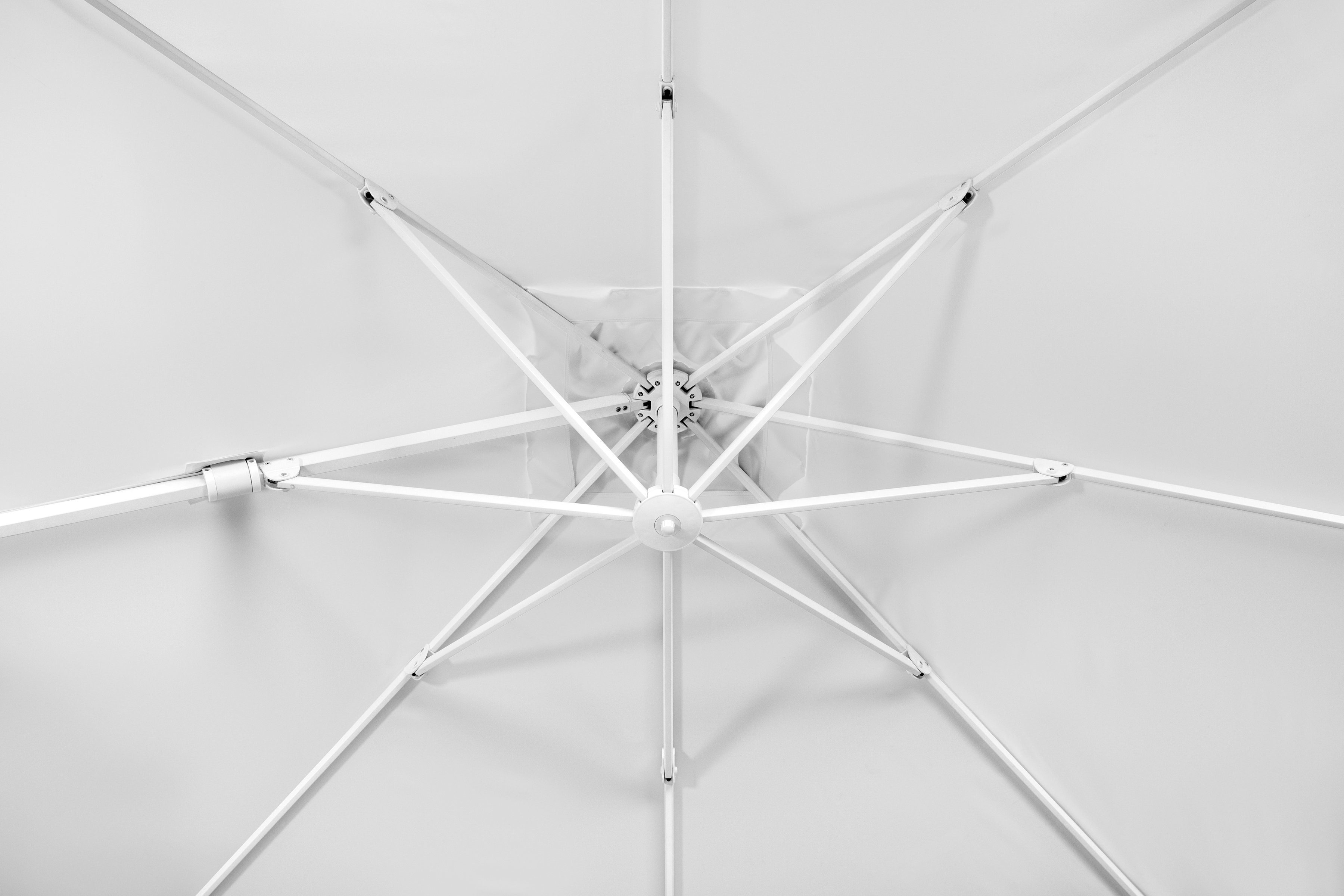 Schneider Schirme Ampelschirm Rhodos Twist Bianco, LxB: 300x300 cm, mit Schutzhülle und Schirmständer, ohne Wegeplatten