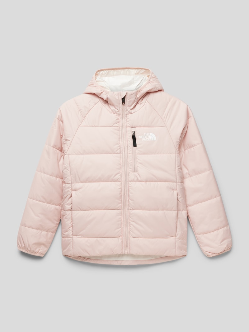 Steppjacke mit Wendefunktion und Kapuze in hellrosa