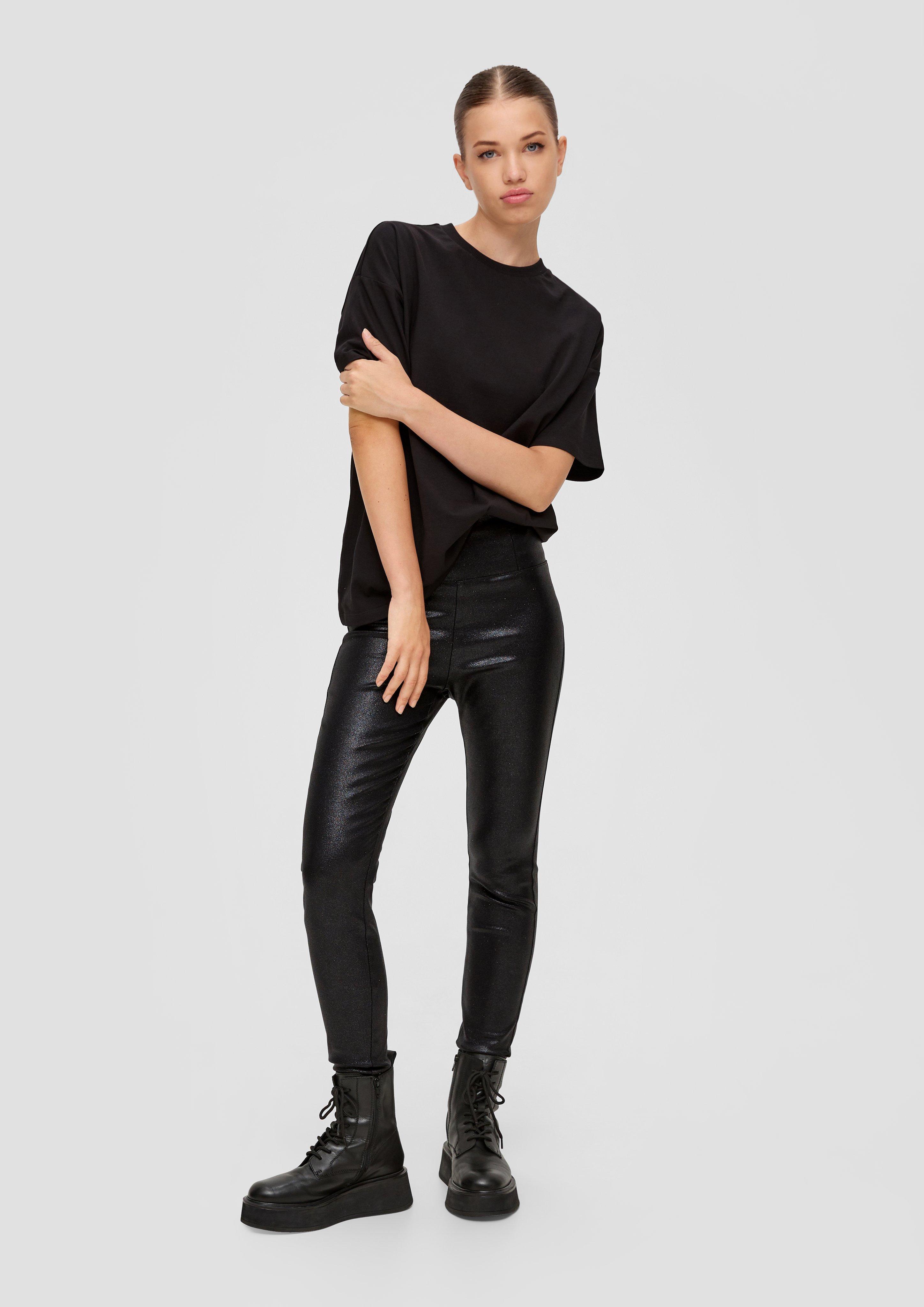Slim: Leggings im Glitzerdesign | QS x ELIF  2134885-9999