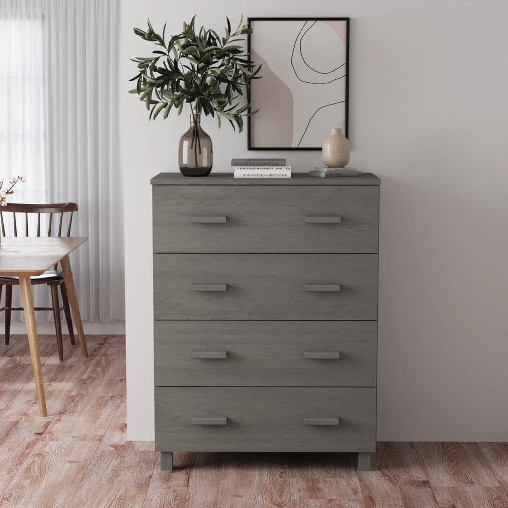 vidaXL Sideboard Sideboard HAMAR Hellgrau 79x40x103,5 cm Massivholz Kiefer (1 St)