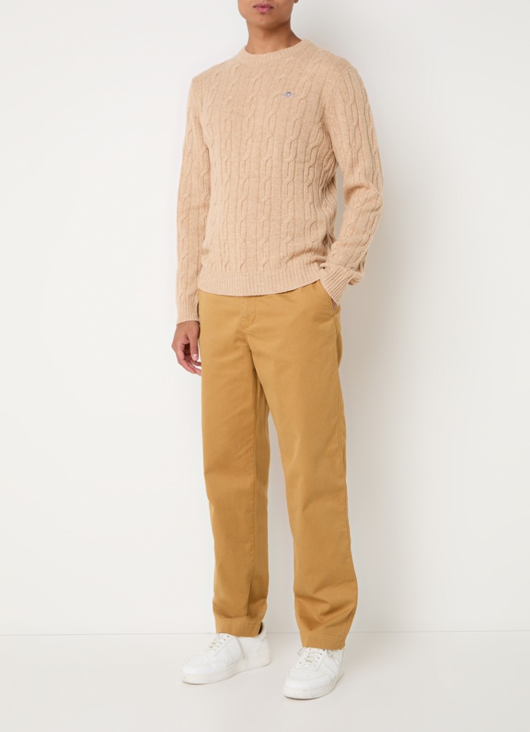Gant Zopfstrickpullover mit Logostickerei