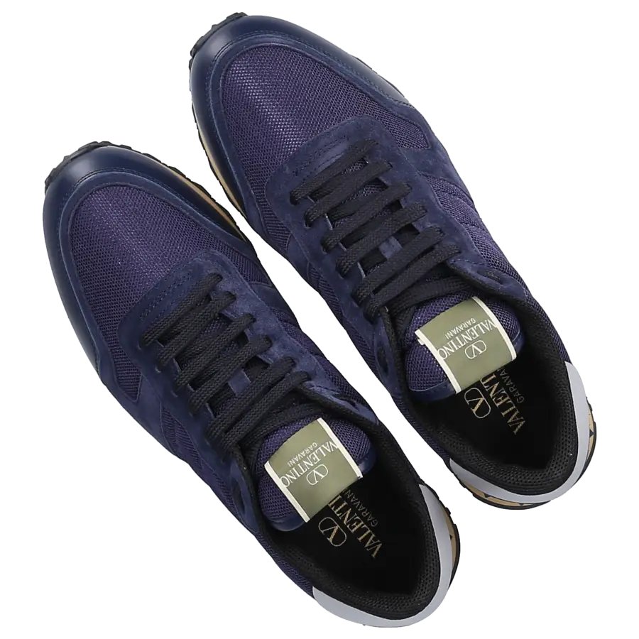 Valentino Garavani - Sneaker low ROCKRUNNER Veloursleder - blau
