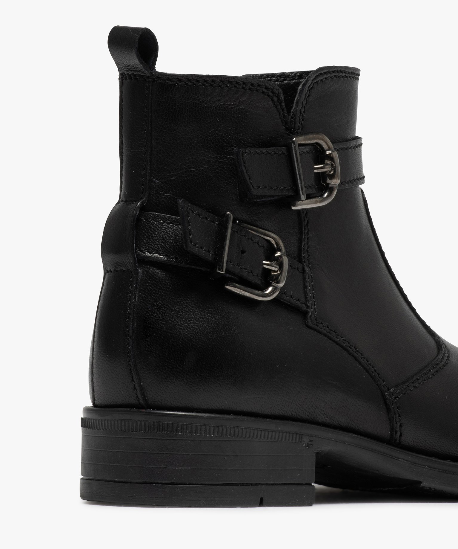 Boots fille dessus cuir uni à bride décorative | GEMO