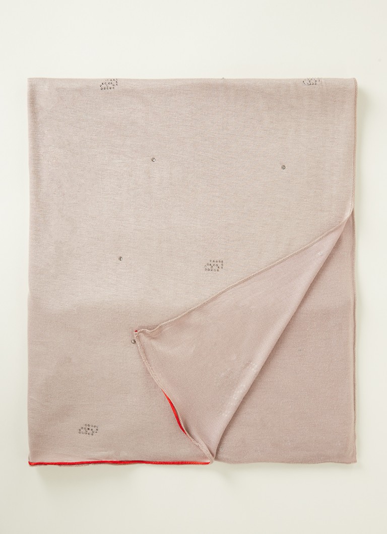 BYLIMA Initials scarf with rhinestones 190 x 60 cm