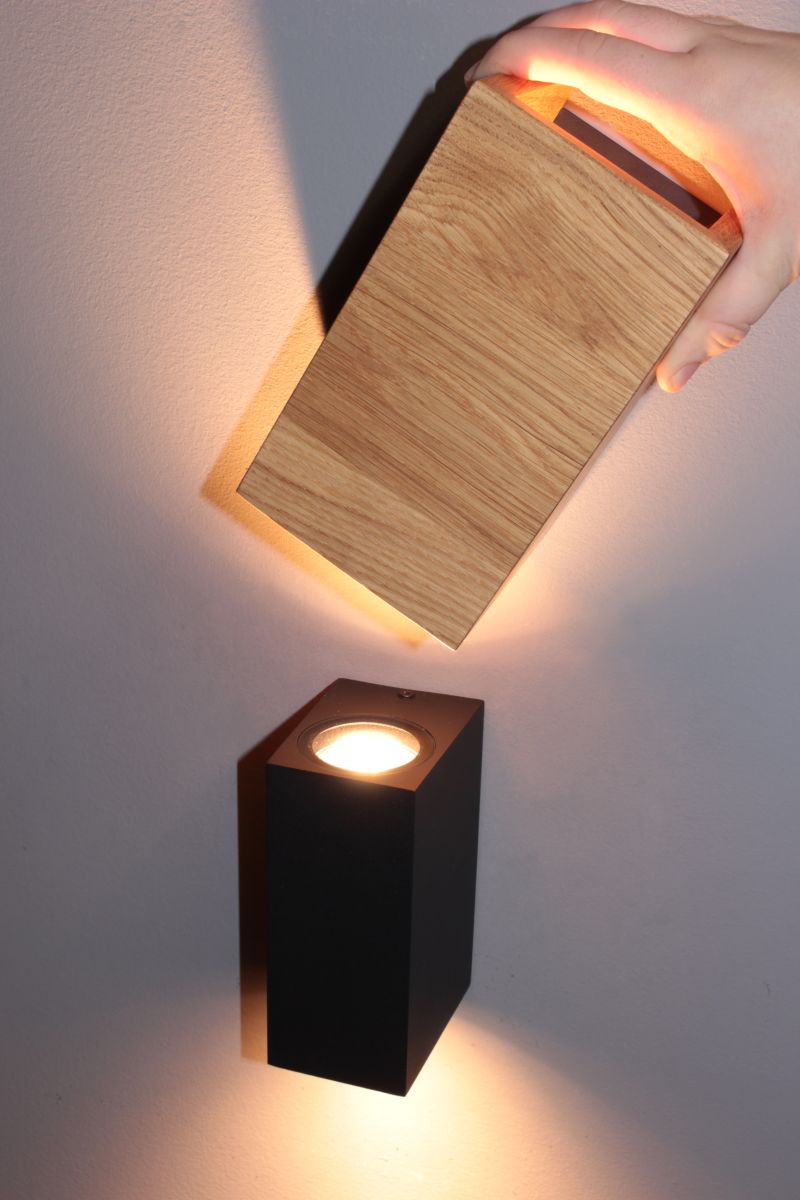 Fischer & Honsel 2-flg LED Wandlampe Shine-Wood 10 cm