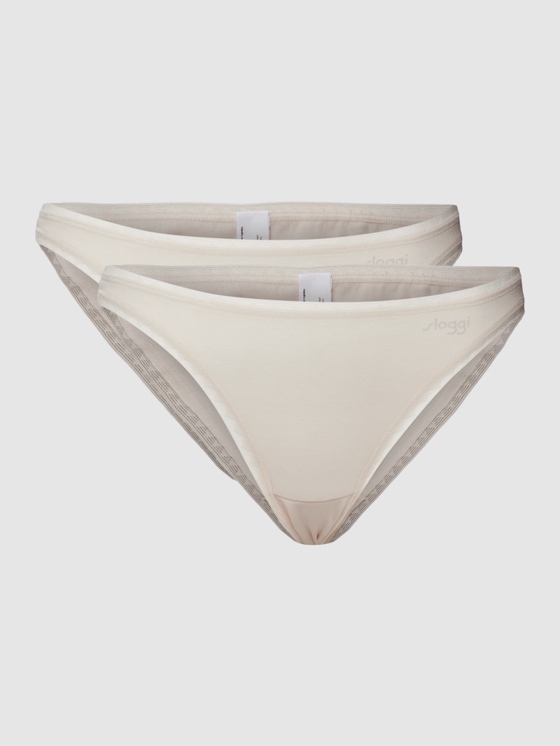 Slip mit Label-Details im 2er-Pack in beige