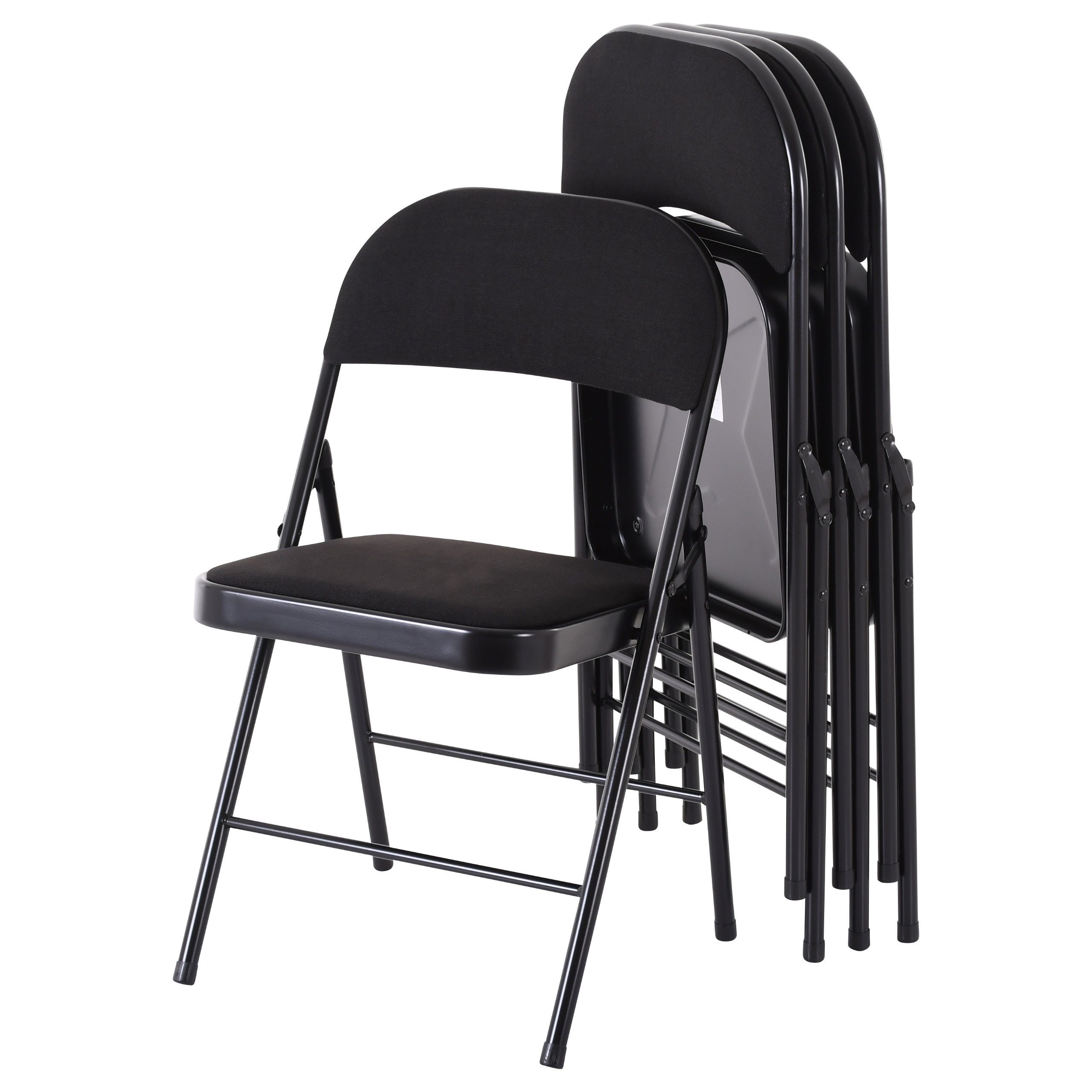 Raburg Klappstuhl Gästestuhl ELIAS mit Stoffbezug, verschiedene Farben, Gestell SCHWARZ (4er-Set), praktischer & kompakter Konferenz-Stuhl, stabiles Faltstuhl & Klappstuhl-Set aus Stahl, klappbar, belastbar bis 130 kg