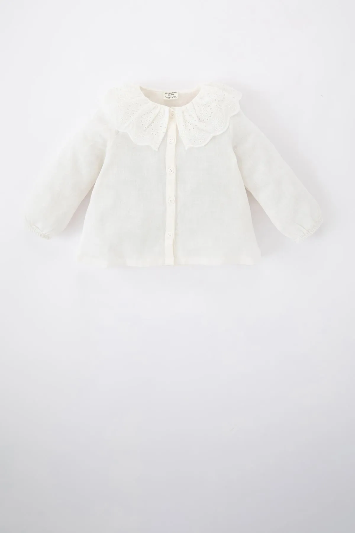 DeFacto  Baby-Mädchen-Langarmshirt mit Stickerei in Leinenoptik
