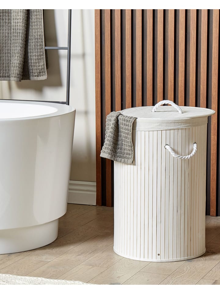 Beliani Wäschekörbe SANNAR in Weiß - (W) 40 x (H) 60 x (L) 40 cm günstig kaufen onesize