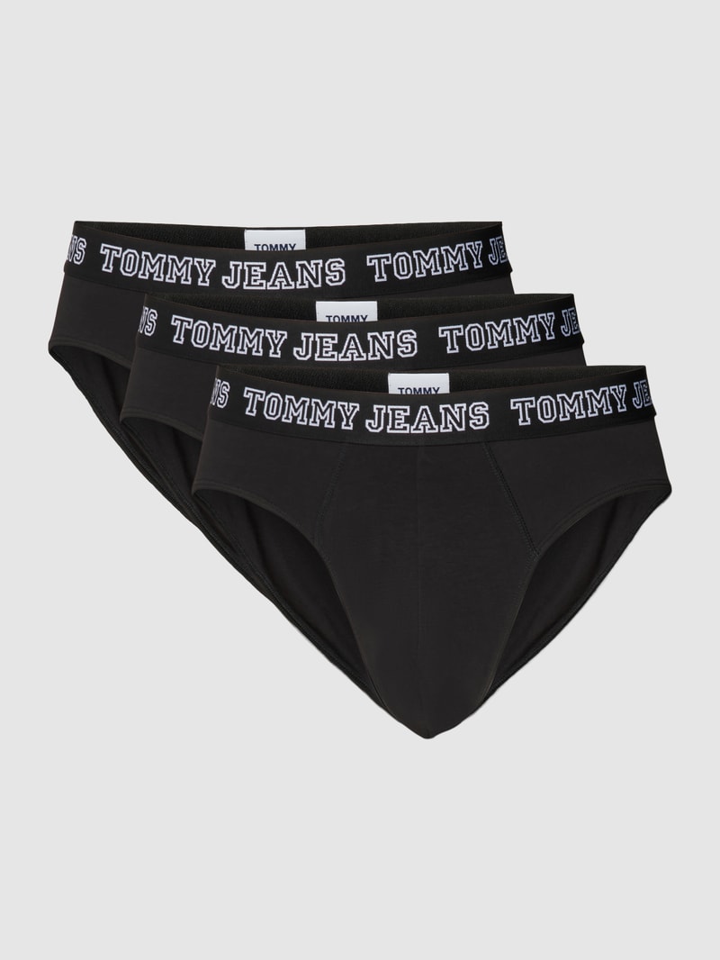 Slip mit Logo-Stitching im 3er-Pack in schwarz