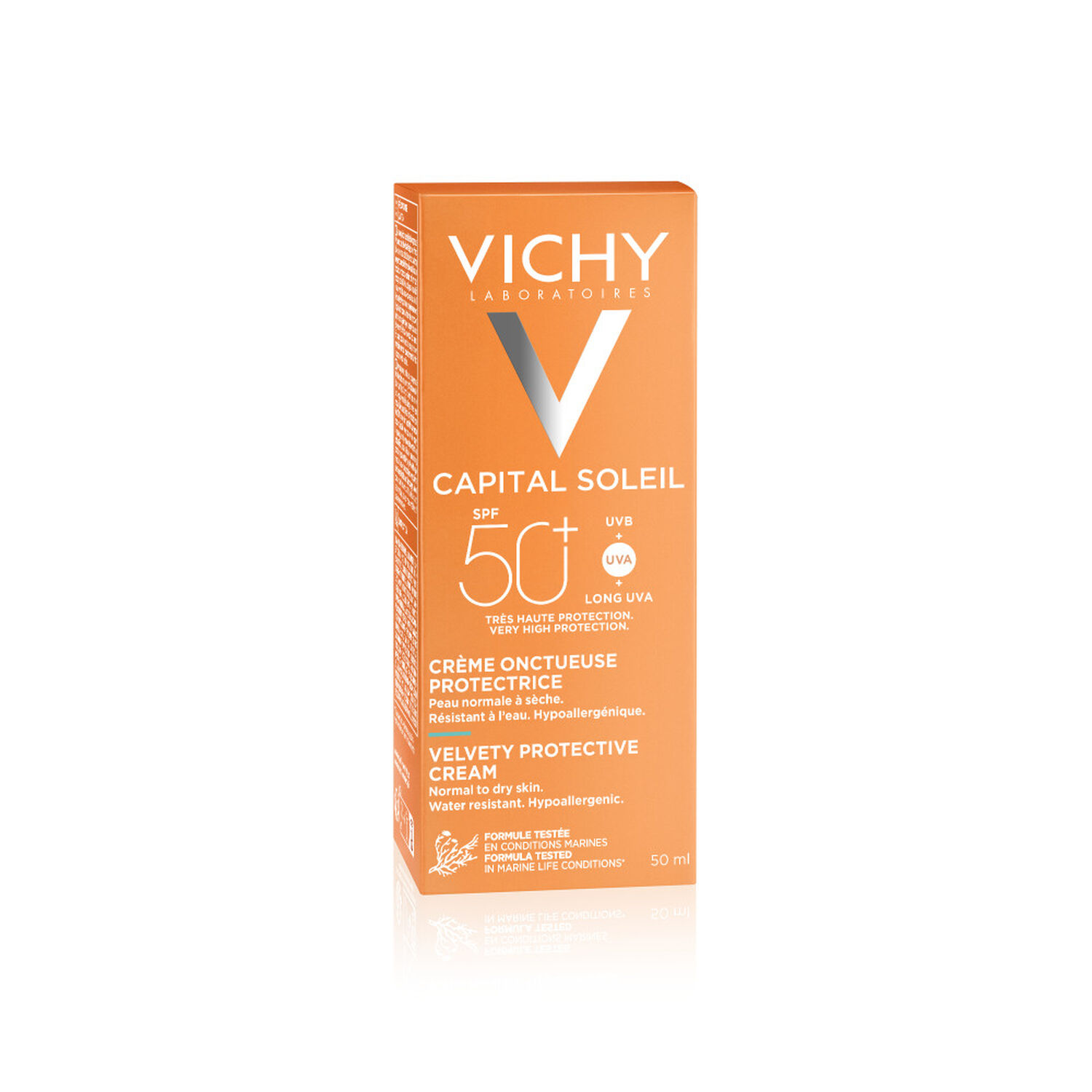 Vichy Idéal Soleil SPF 50+ Crème Visage Onctueuse Perfectrice de Peau 50 ml