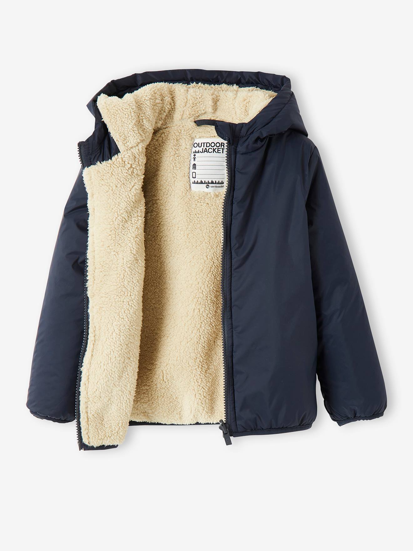 Parka 3 en 1 garçon avec blouson amovible bleu électrique