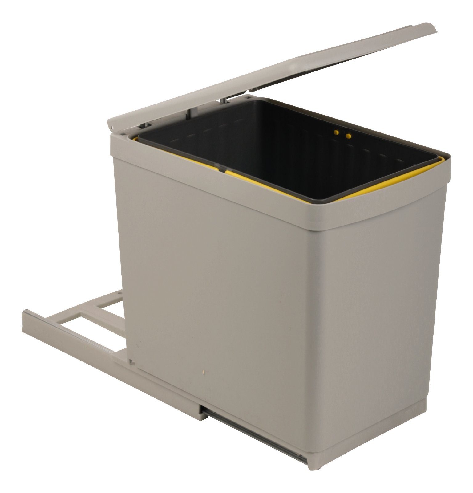 SANITOP WINGENROTH Einbaumülleimer, 1 Fach 16 Liter, ausziehbar, Henkel-Eimer, Schienengestell, 280136