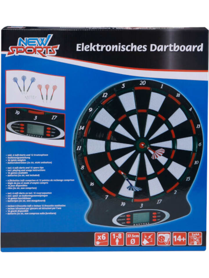 New Sports Elektronisches Dartboard, 18 Spiele, ca. 37,8x43x2 cm - ab 14 Jahre günstig kaufen onesize