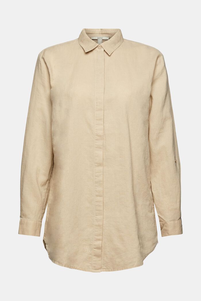 Oversize-Bluse aus Leinenmix