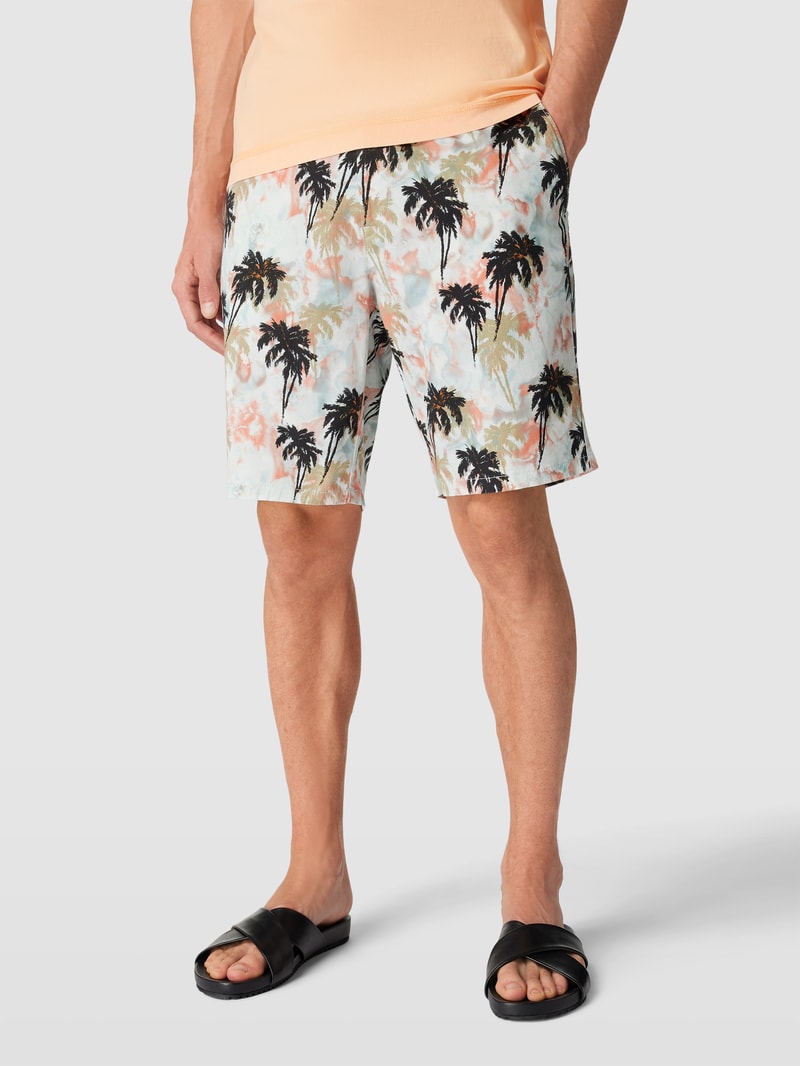 Shorts mit Allover-Muster in blau