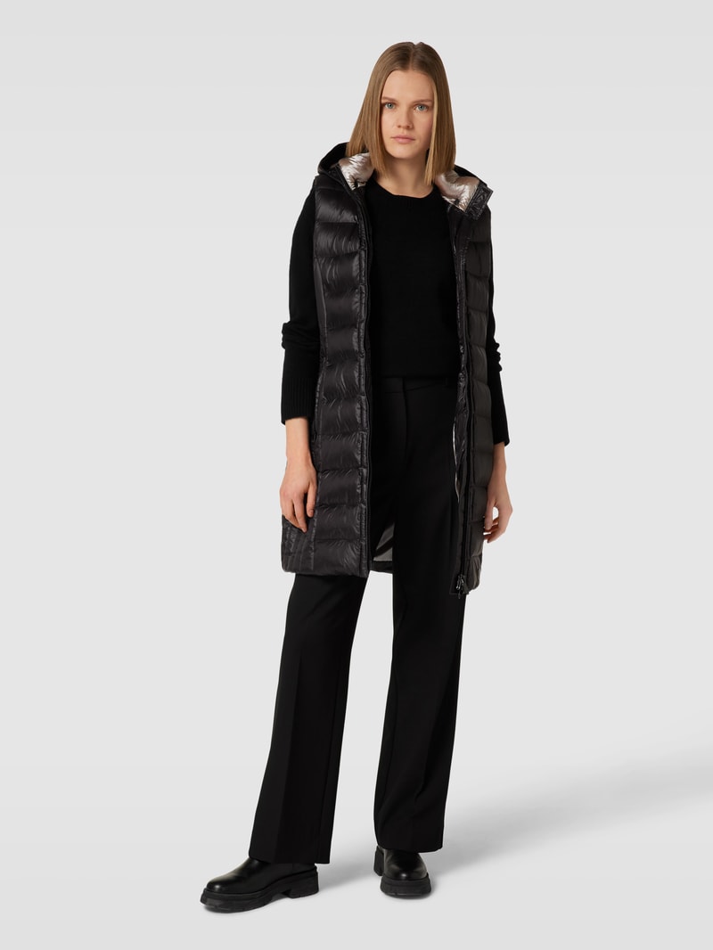Steppweste mit Label-Detail Modell 'HIGHCLASS' in schwarz