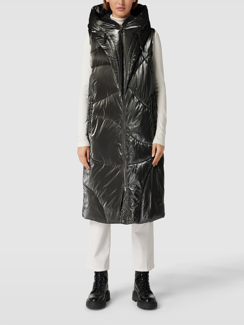 Steppweste mit Label-Details in silber