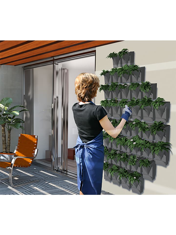 VCM  16x Wandgarten Hängegarten Blumentopf Blumenkasten in Schwarz günstig kaufen onesize