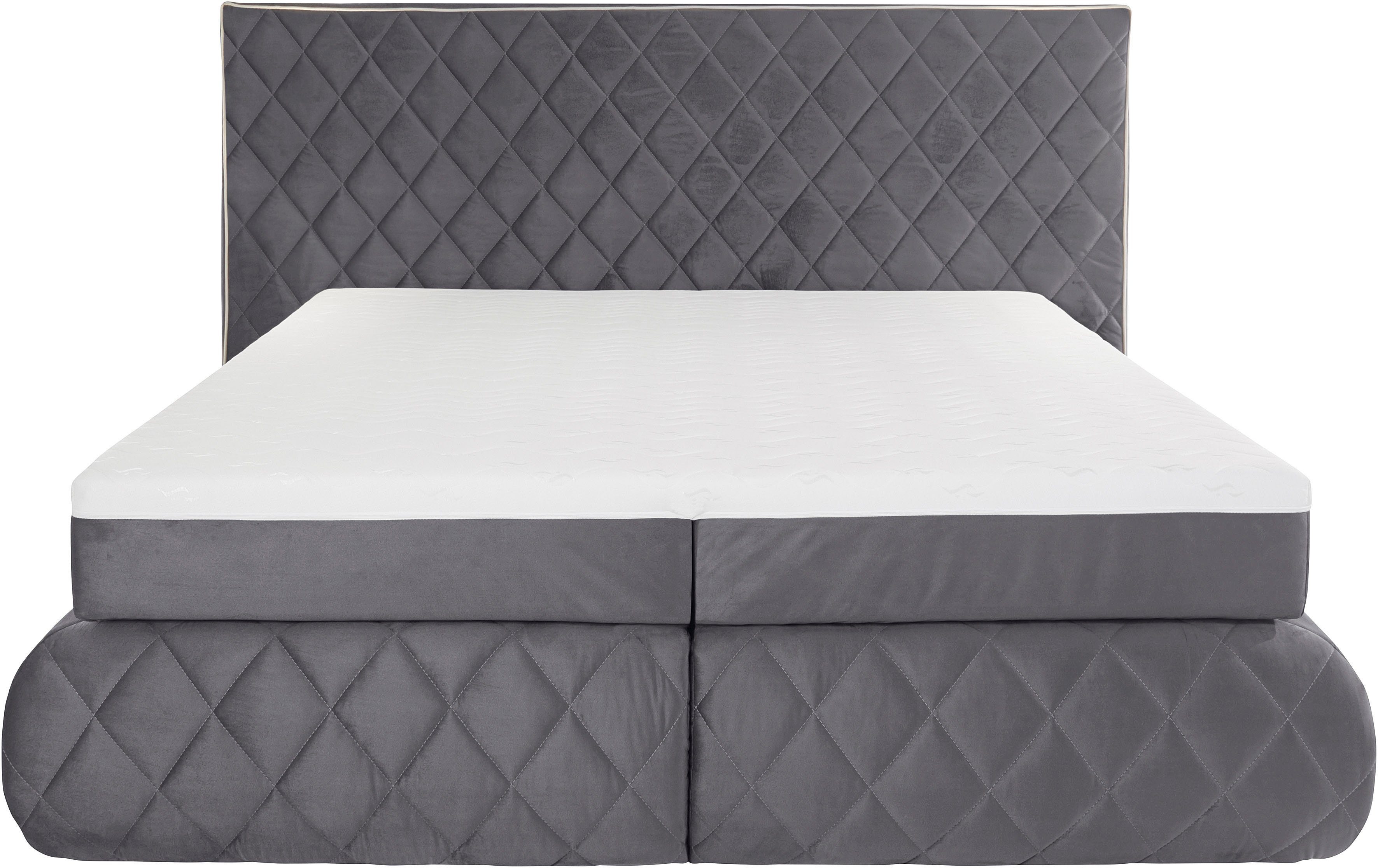 Places of Style Boxspringbett Alaric, wahlweise mit und ohne Leuchten, Obermatratze Tonnentaschenfederkern