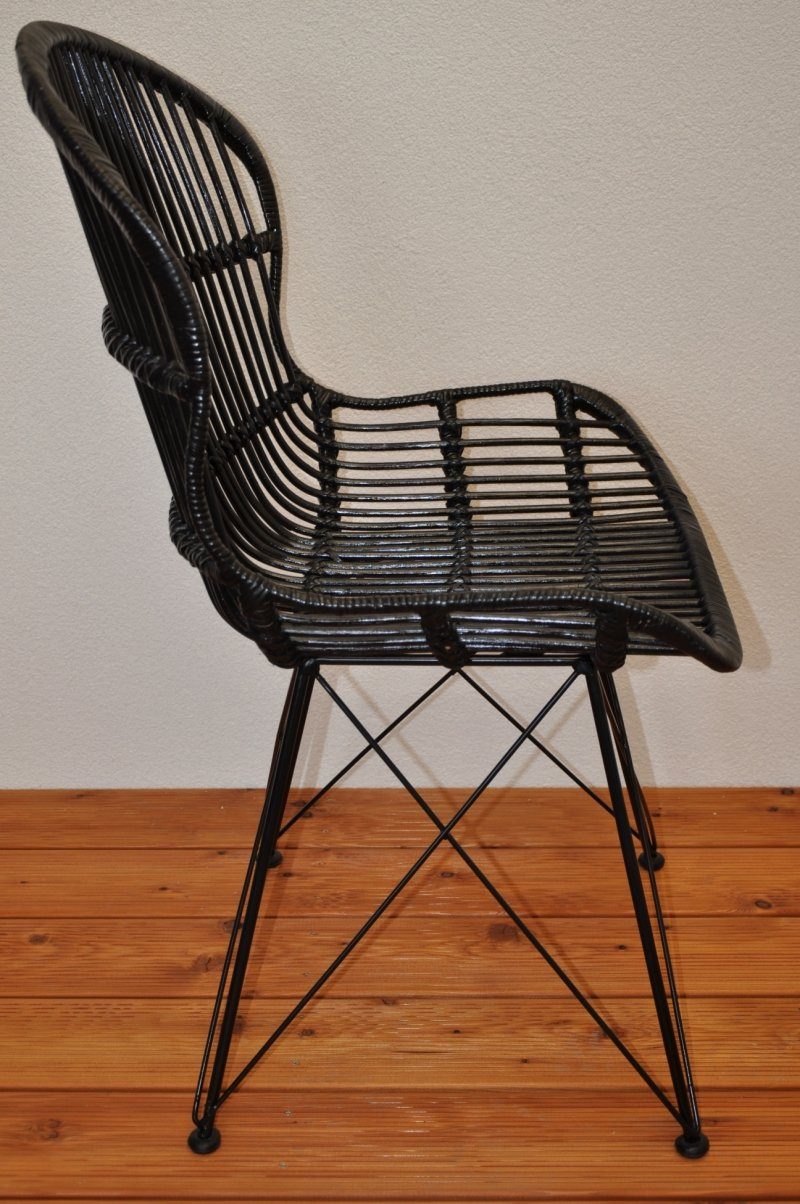 Rattani Rattanstuhl Rattanstuhl, Rattansessel Lagoa Fb. anthrazit, Rattan + Metall