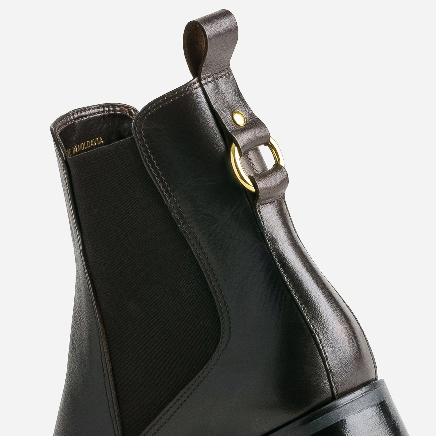 Chelsea boots marron foncé en cuir