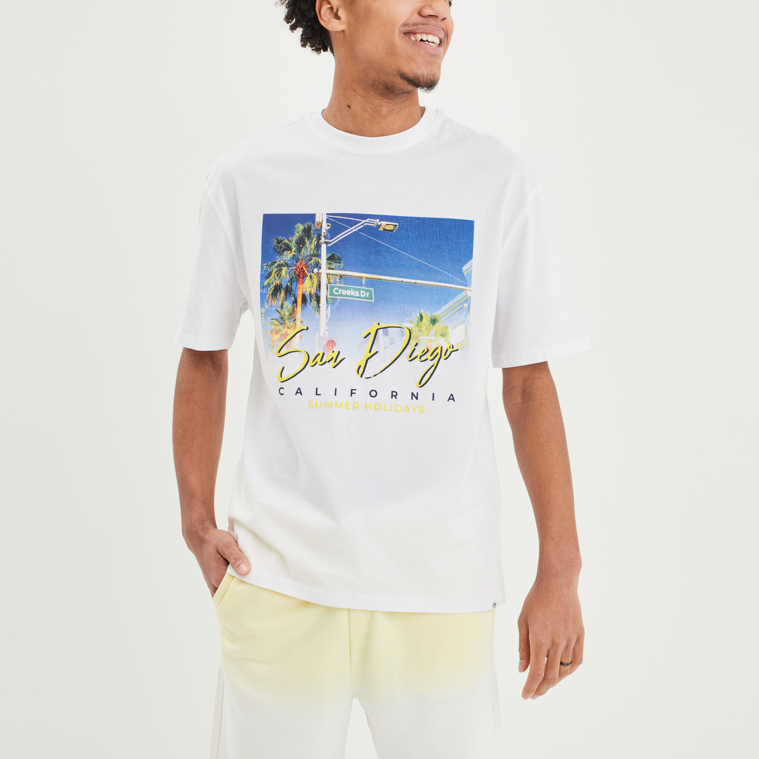 T-shirt oversize manches courtes Creeks blanc homme | La Halle