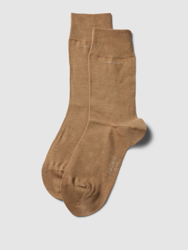 Socken mit Label-Print in camel
