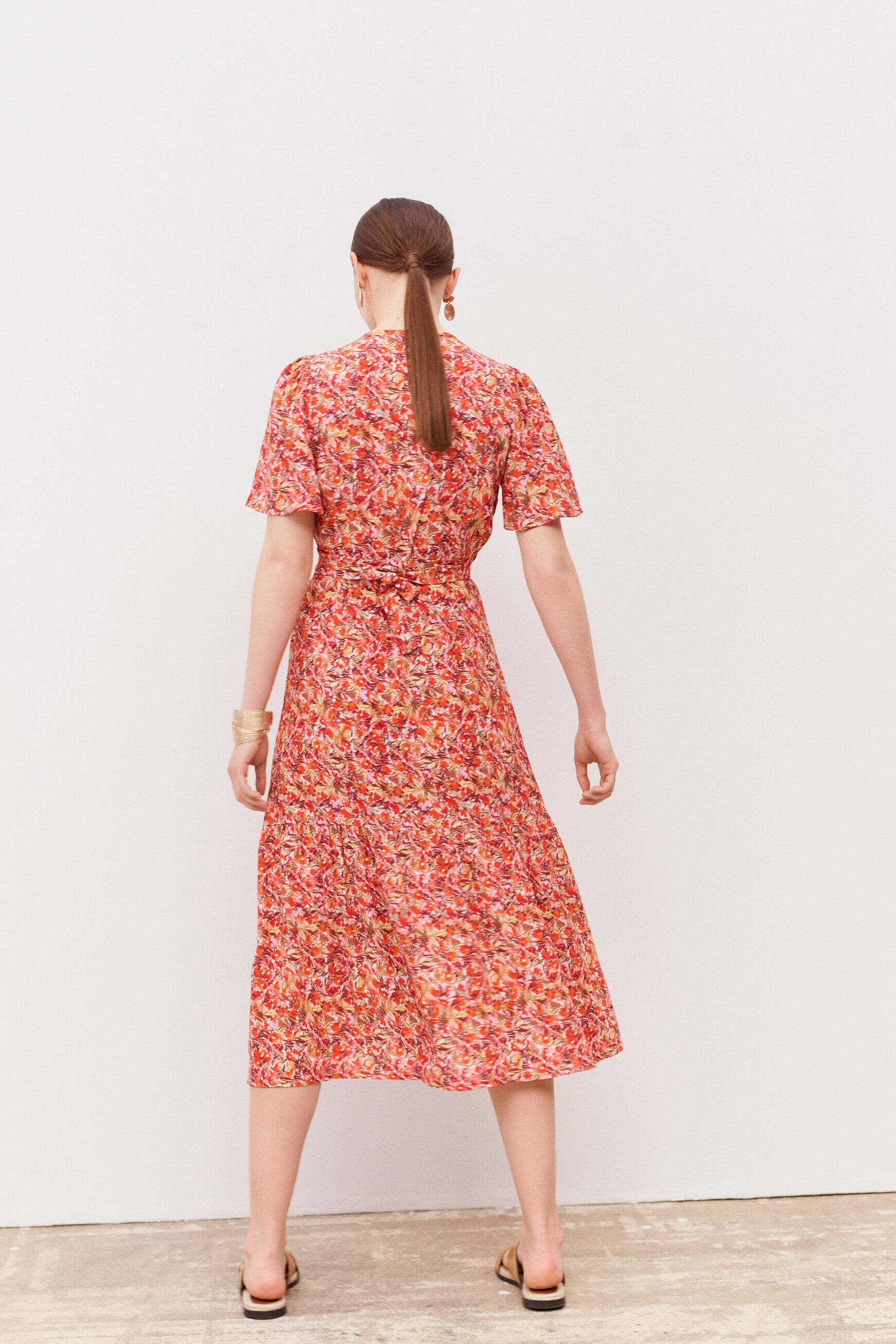 robe lana orange femme