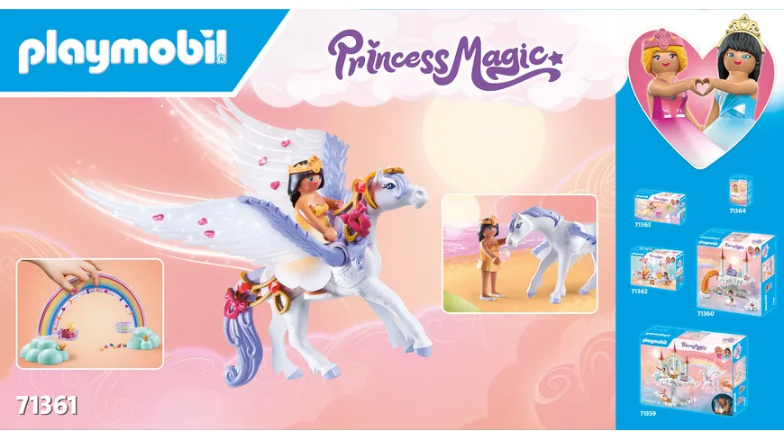 PLAYMOBIL 71361 - Princess Magic - Himmlischer Pegasus mit Regenbogen
