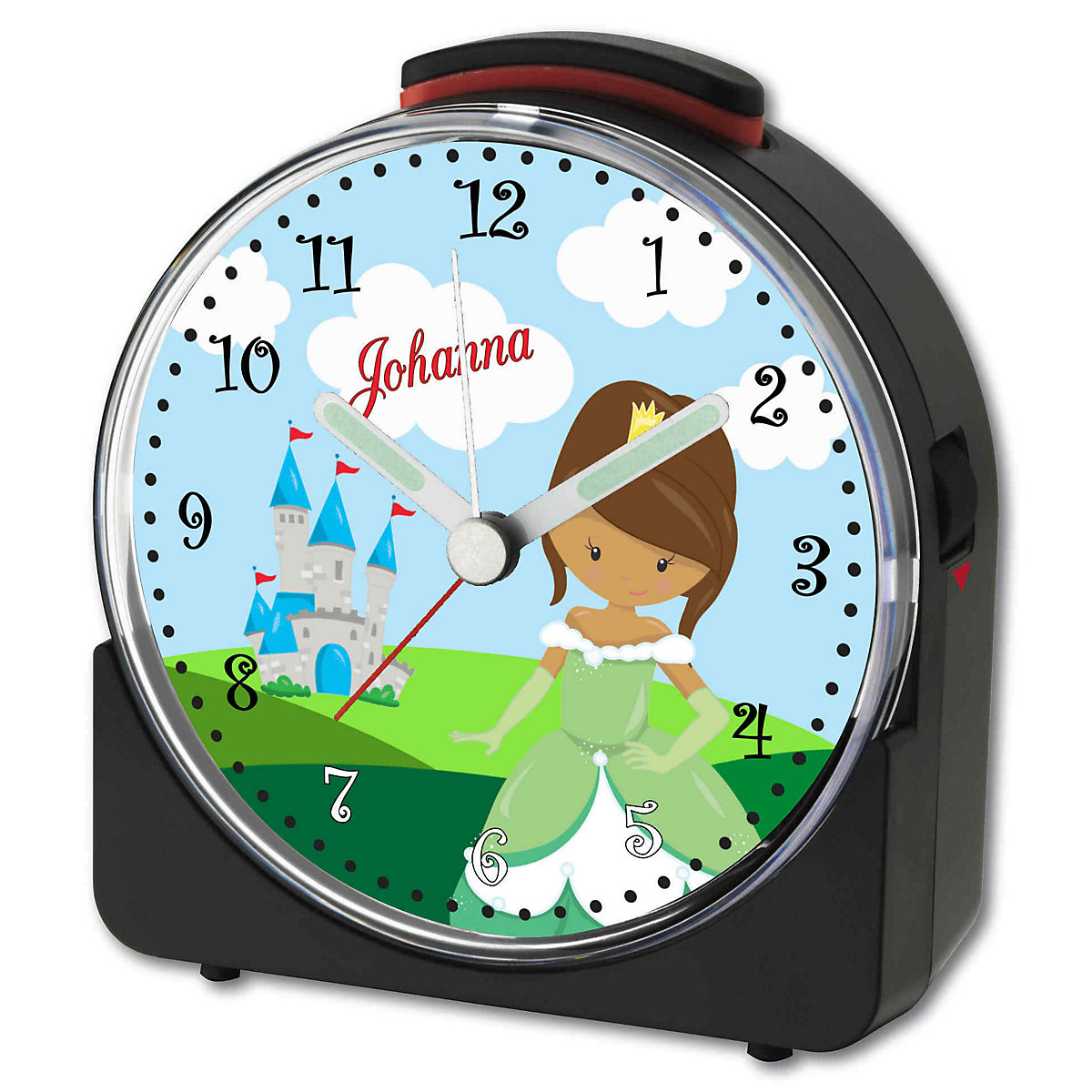 Kinder Funkwecker weiß personalisiert mit Namen Prinzessin