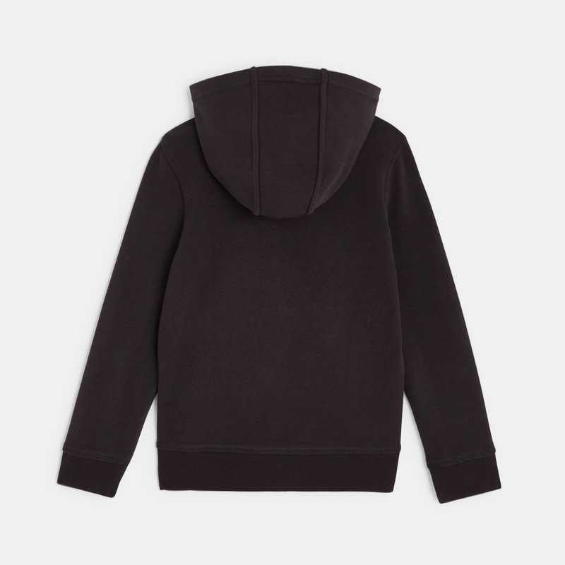 Sweat-shirt uni à capuche noir garçon