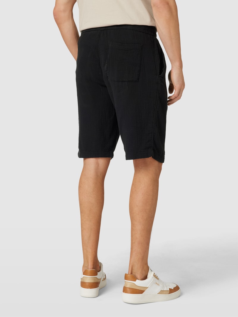 Bermudas mit elastischem Bund in schwarz